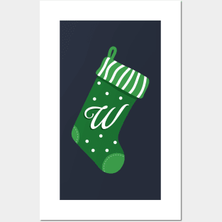 Christmas Stocking with Letter W Posters and Art